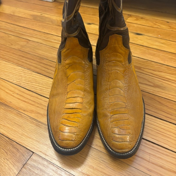 Men\'s Authentic Leather + Ostrich Leg Bobs Boot Co Western Cowboy Boots Size 8.5 main image 11